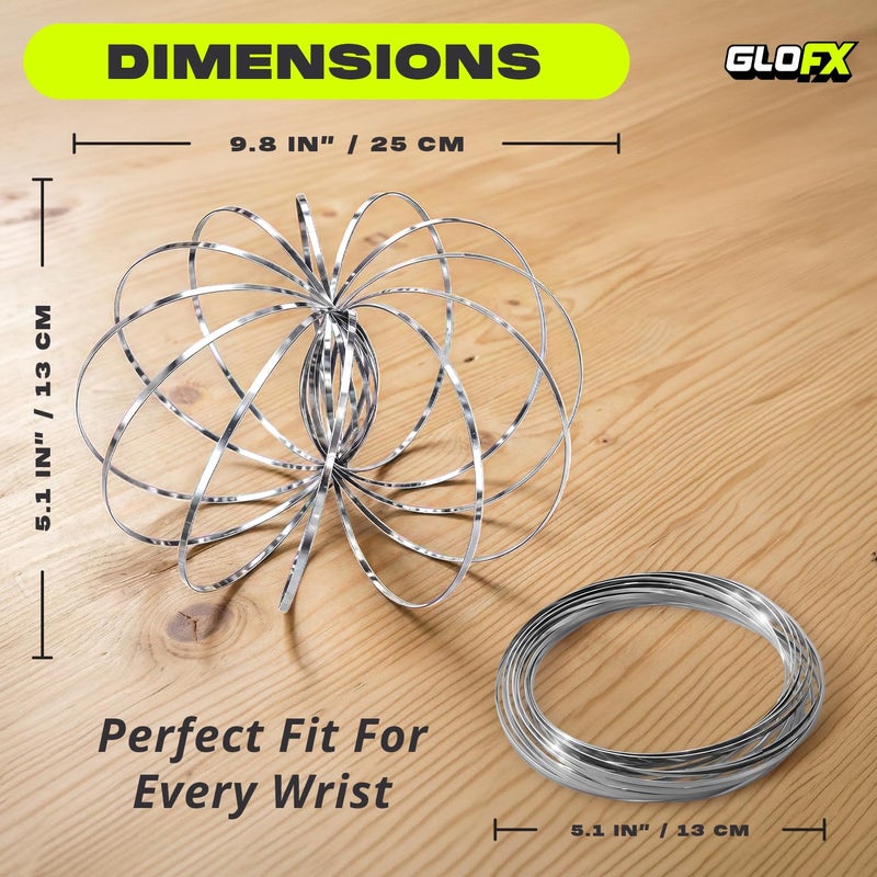 GloFX Kinetic Educational Toy | Spinner Ring Arm Toy, Magic Flow Bracelet Slinky | Multi Sensory Interactive 3D Spring Toy - Image 2
